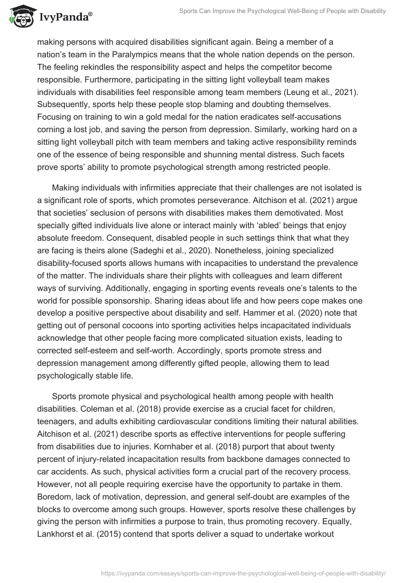 Sports Can Improve the Psychological Well-Being of People with Disability. Page 3