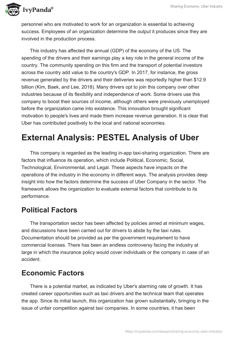 Sharing Economy: Uber Industry. Page 2