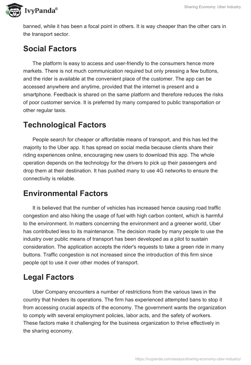 Sharing Economy: Uber Industry. Page 3