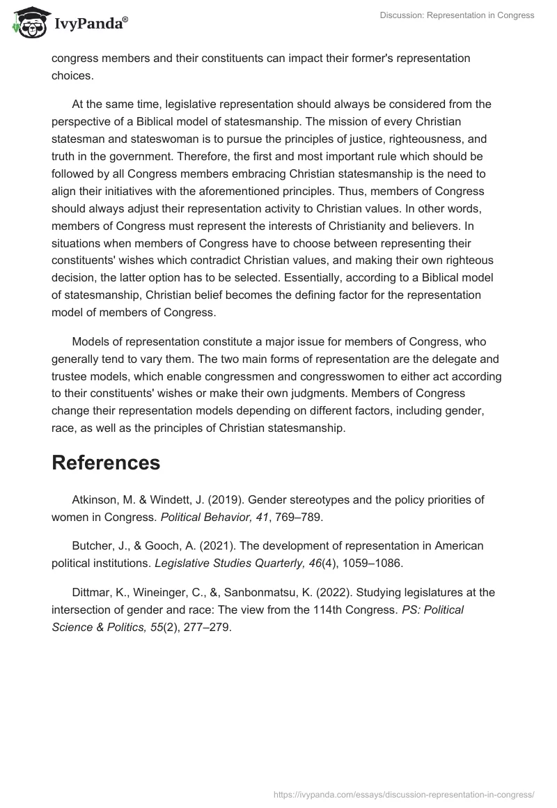 Discussion: Representation in Congress. Page 2