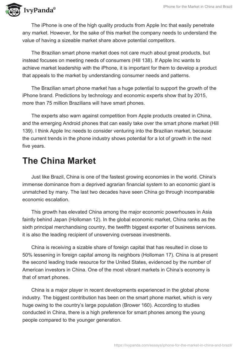 IPhone for the Market in China and Brazil. Page 3