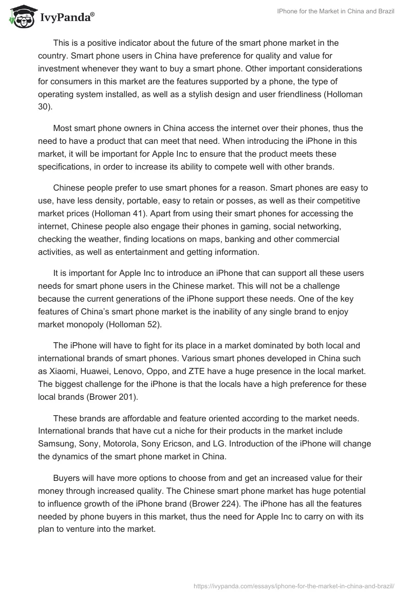 IPhone for the Market in China and Brazil. Page 4