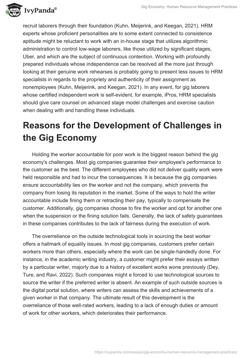 Gig Economy: Human Resource Management Practices. Page 5