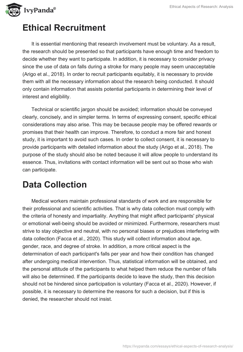 Ethical Aspects of Research: Analysis. Page 2