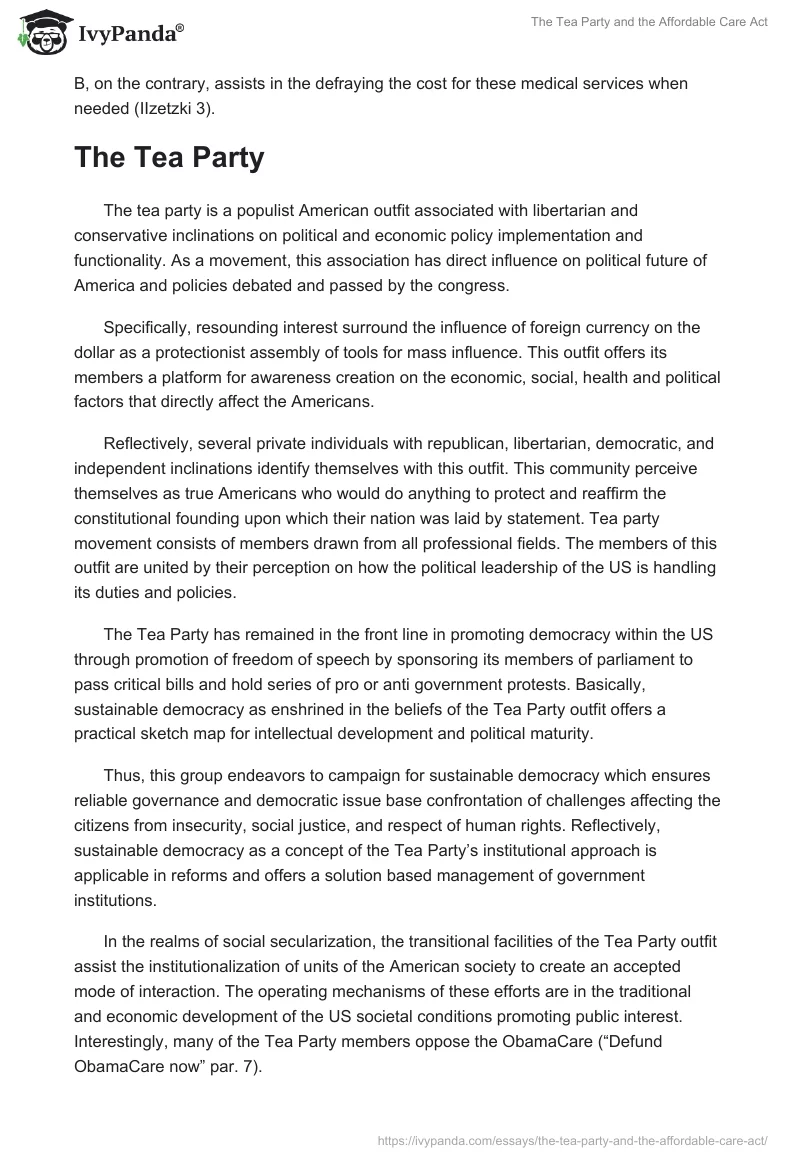The Tea Party and the Affordable Care Act. Page 3