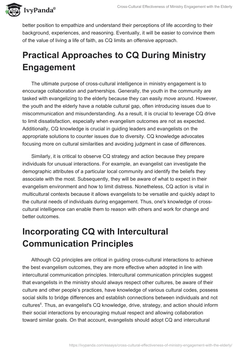 Cross-Cultural Effectiveness of Ministry Engagement with the Elderly. Page 2