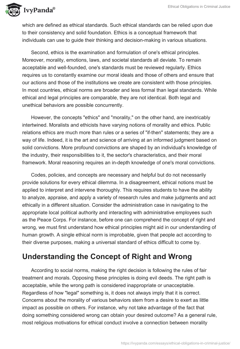 Ethical Obligations in Criminal Justice. Page 2