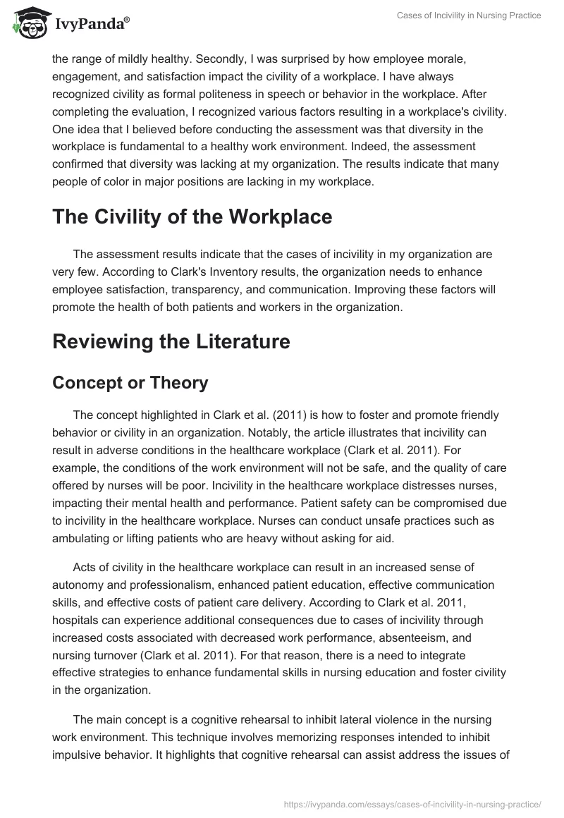 Cases of Incivility in Nursing Practice. Page 2
