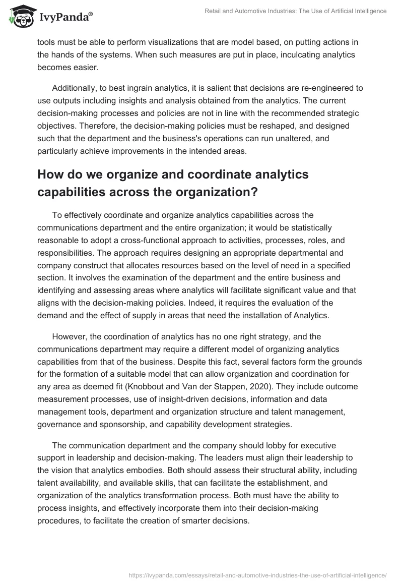 Retail and Automotive Industries: The Use of Artificial Intelligence. Page 5