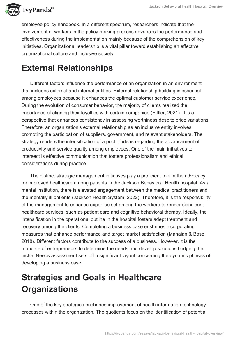 Jackson Behavioral Health Hospital: Overview. Page 5