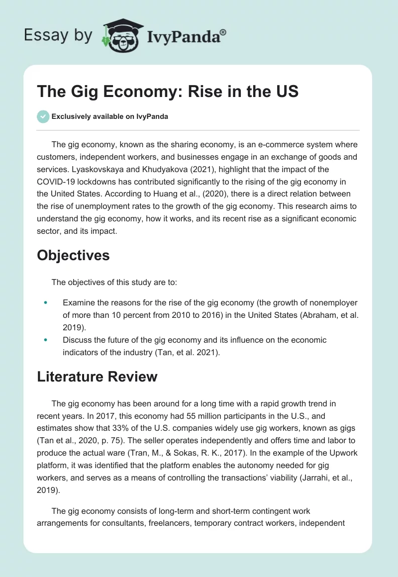 The Gig Economy: Rise in the US. Page 1