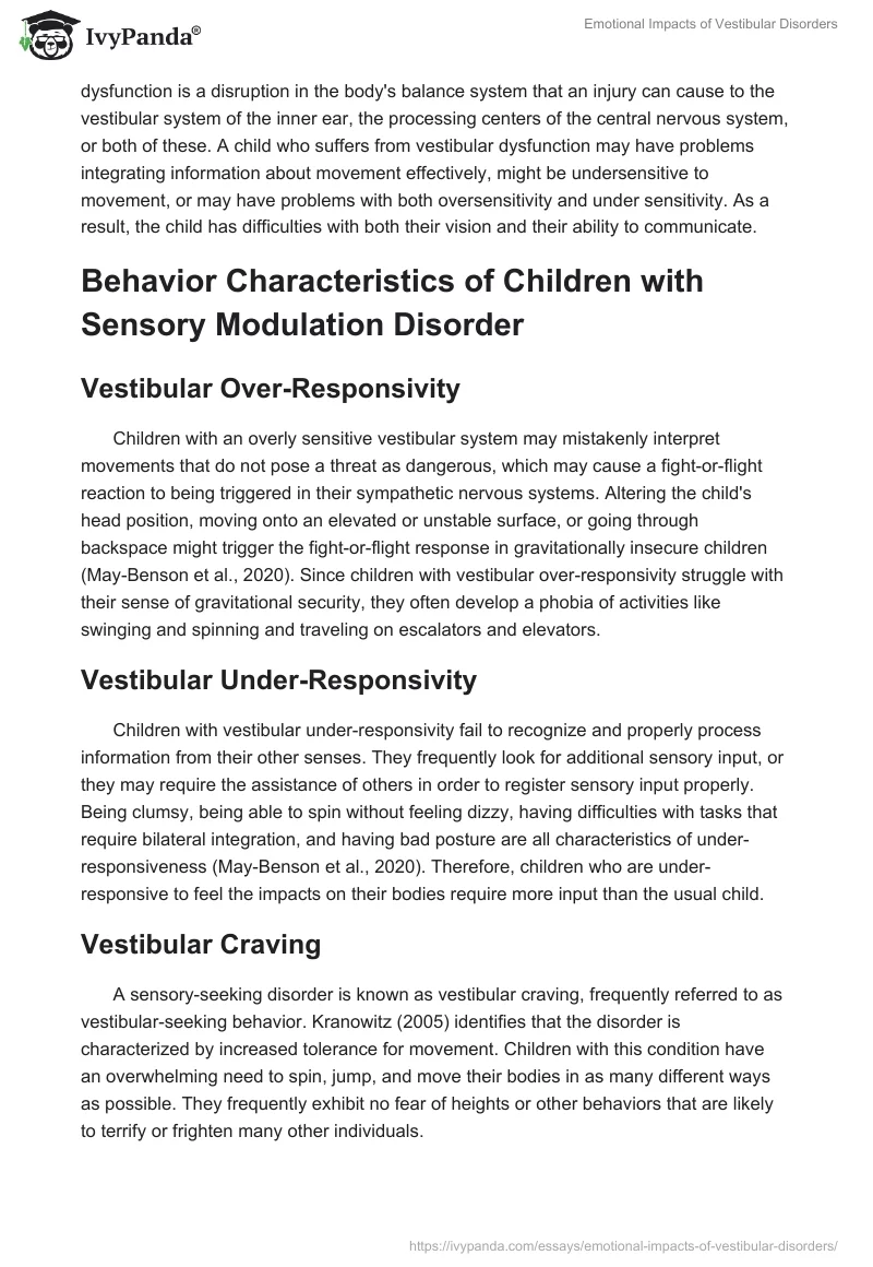 Emotional Impacts of Vestibular Disorders. Page 2