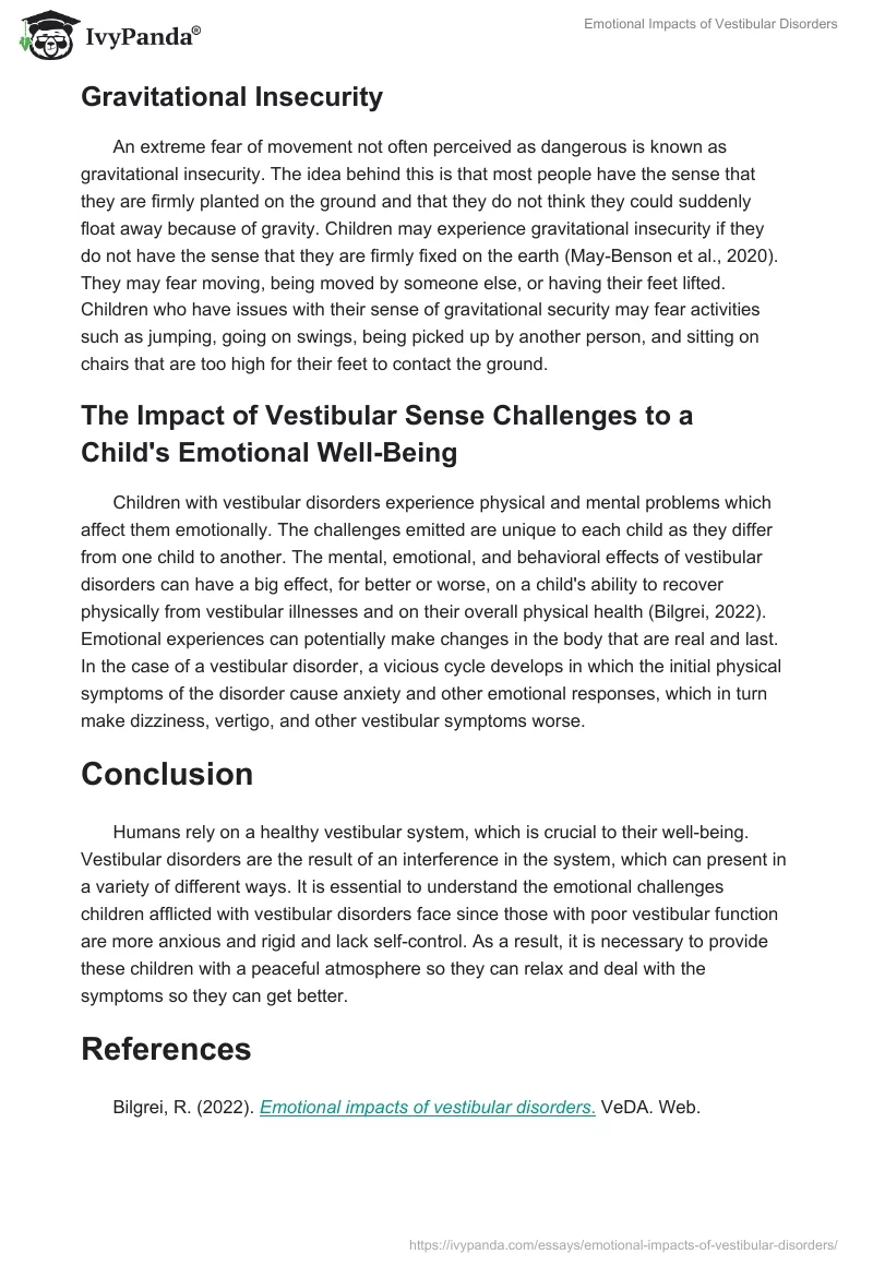 Emotional Impacts of Vestibular Disorders. Page 3