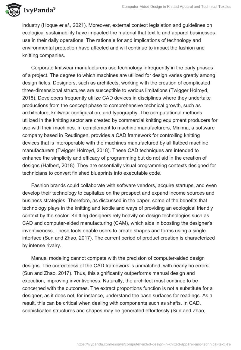 Computer-Aided Design in Knitted Apparel and Technical Textiles. Page 2