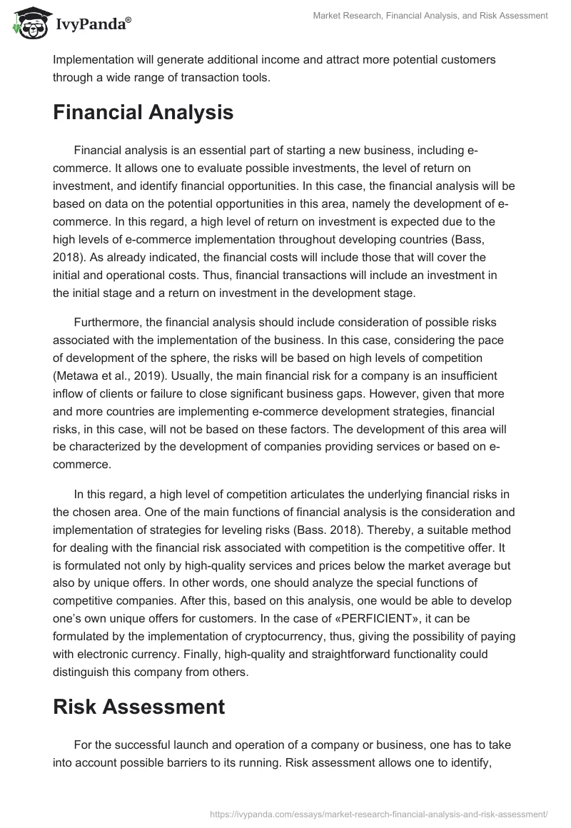 Market Research, Financial Analysis, and Risk Assessment. Page 2