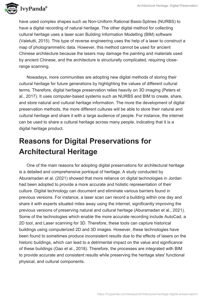Architectural Heritage: Digital Preservation. Page 2