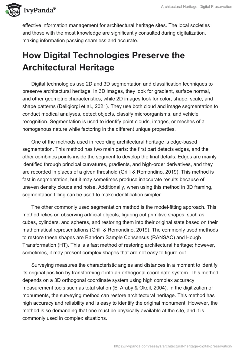 Architectural Heritage: Digital Preservation. Page 4