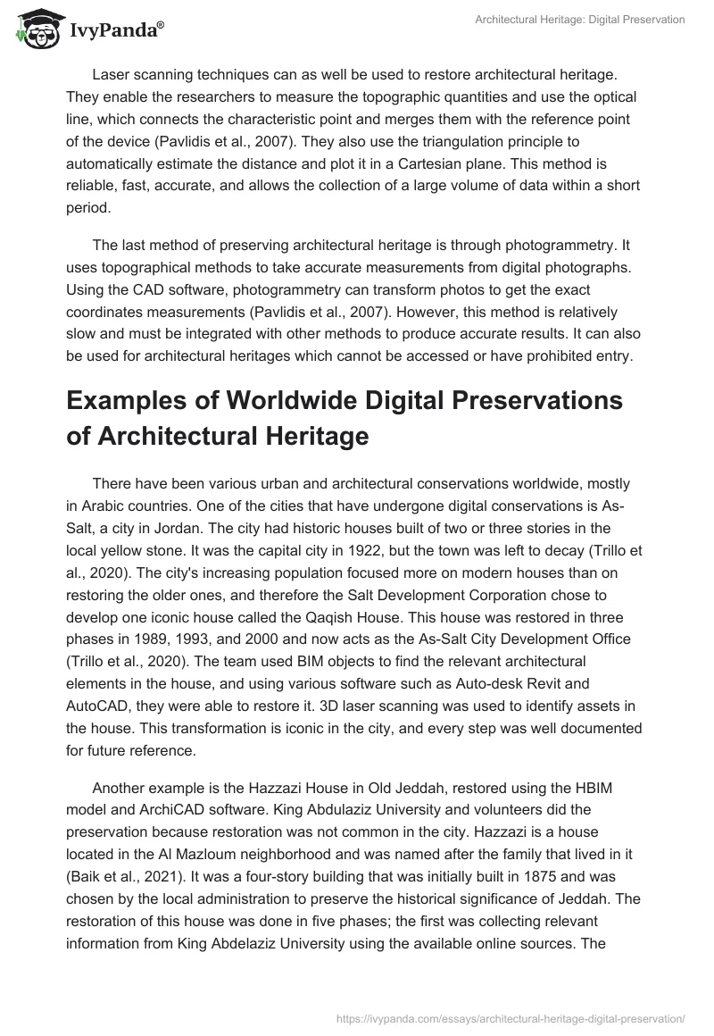 Architectural Heritage: Digital Preservation. Page 5