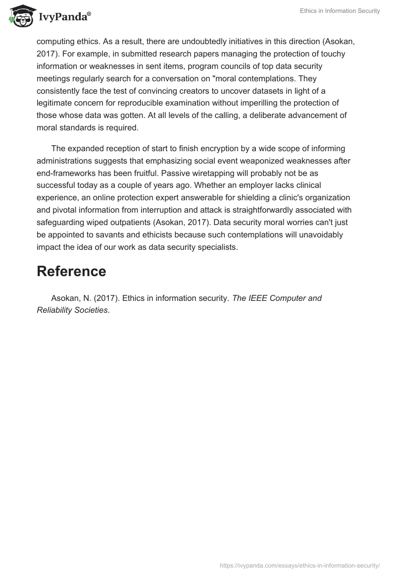 Ethics in Information Security. Page 2