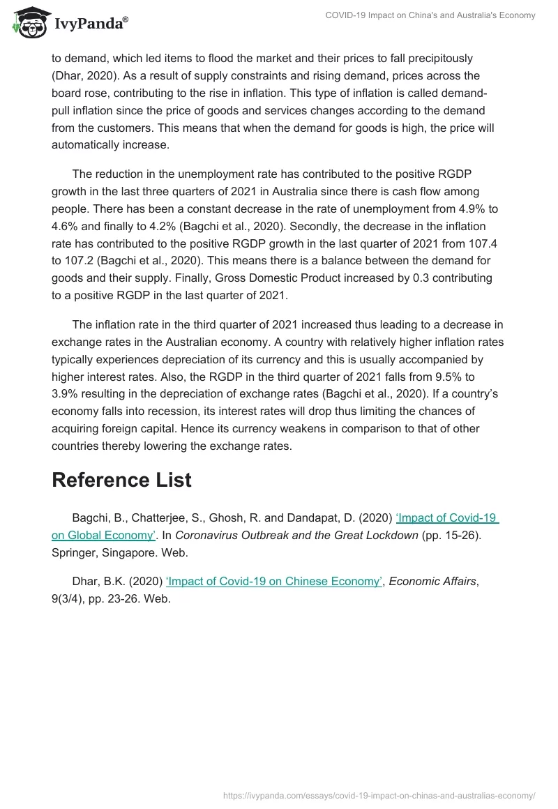 COVID-19 Impact on China's and Australia's Economy. Page 2