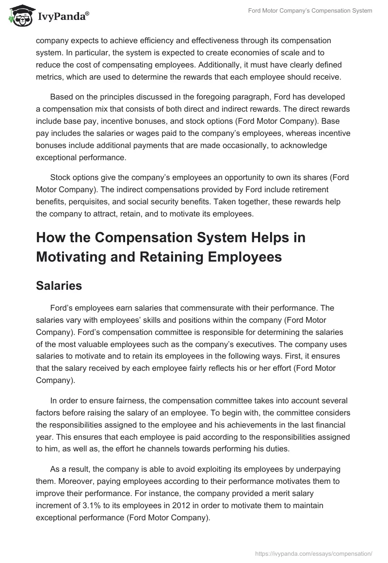 How Does Ford Treat Their Employees? Essay. Page 3