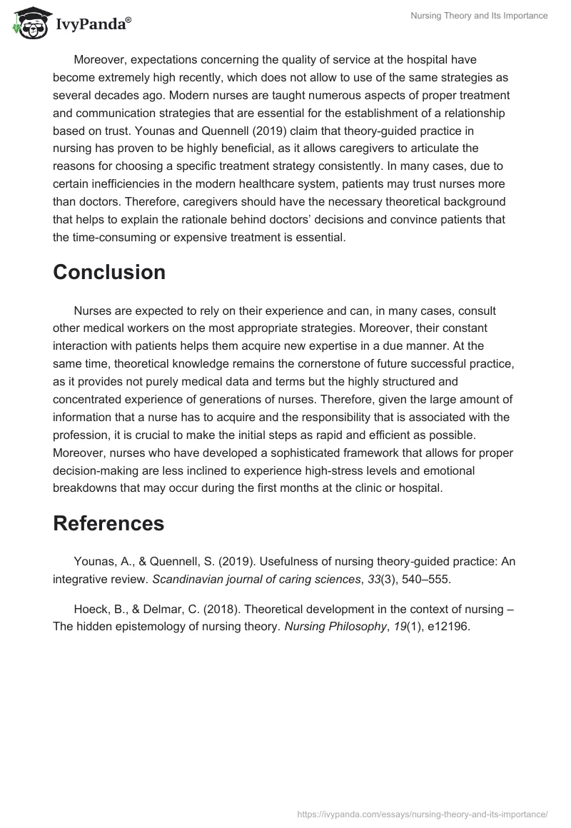 Nursing Theory and Its Importance. Page 2