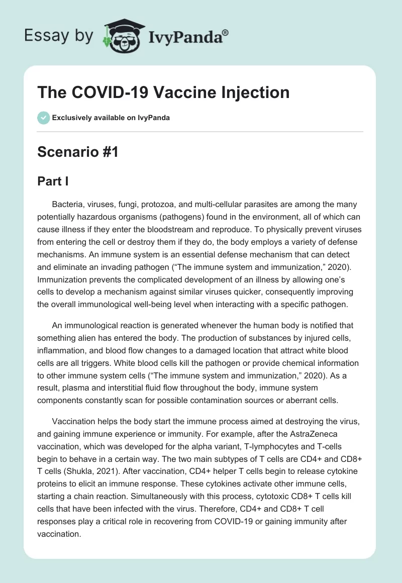 The COVID-19 Vaccine Injection. Page 1