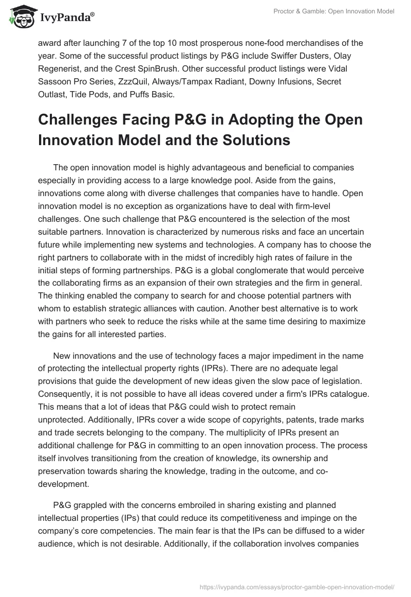 Proctor & Gamble: Open Innovation Model. Page 4
