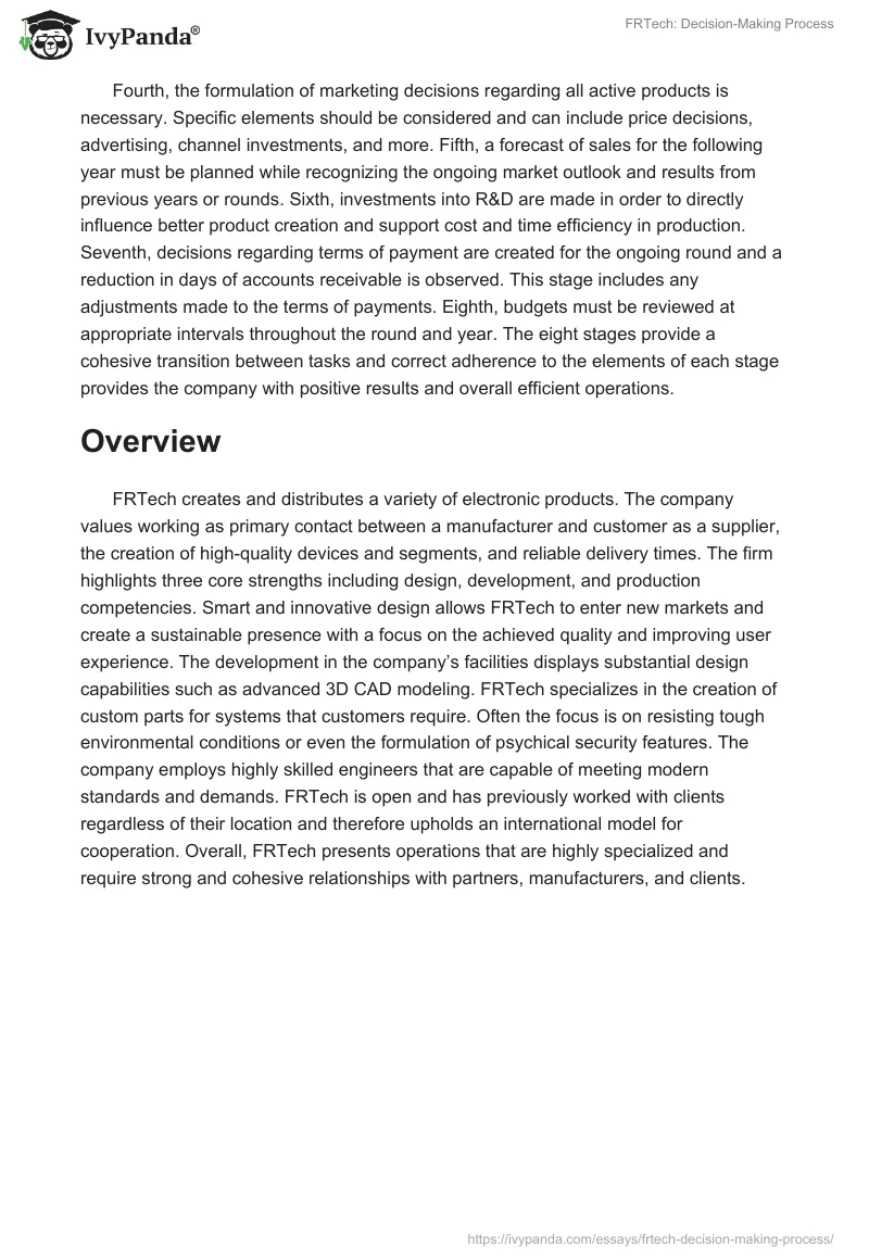 FRTech: Decision-Making Process. Page 2