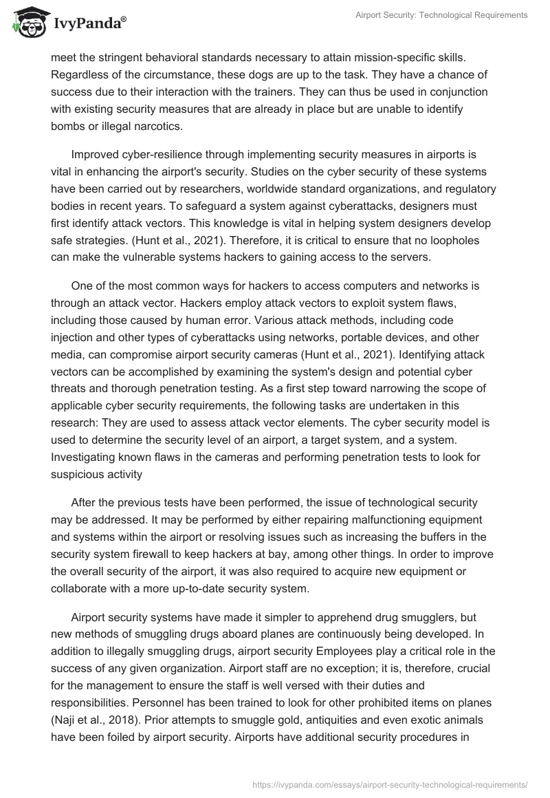 Airport Security: Technological Requirements. Page 3