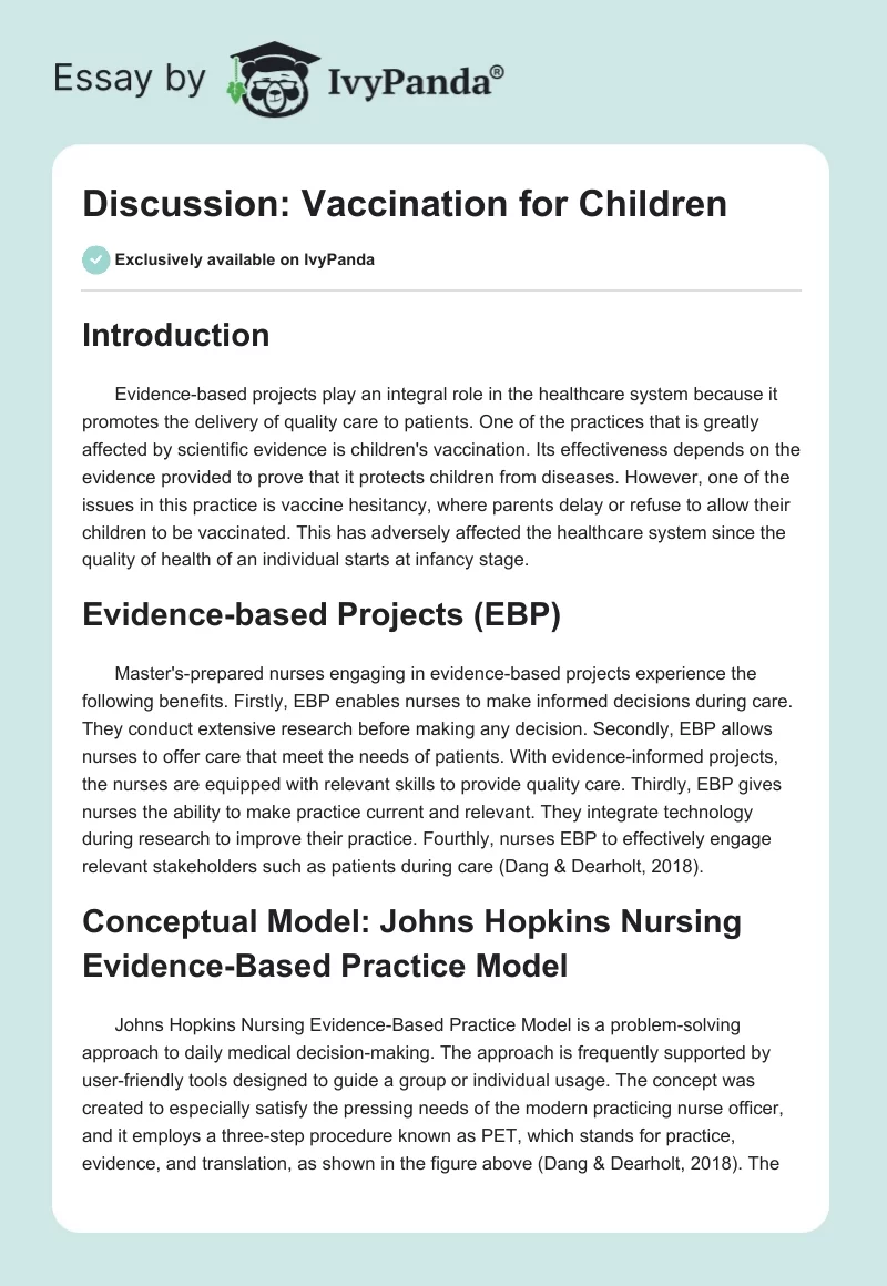 Discussion: Vaccination for Children. Page 1