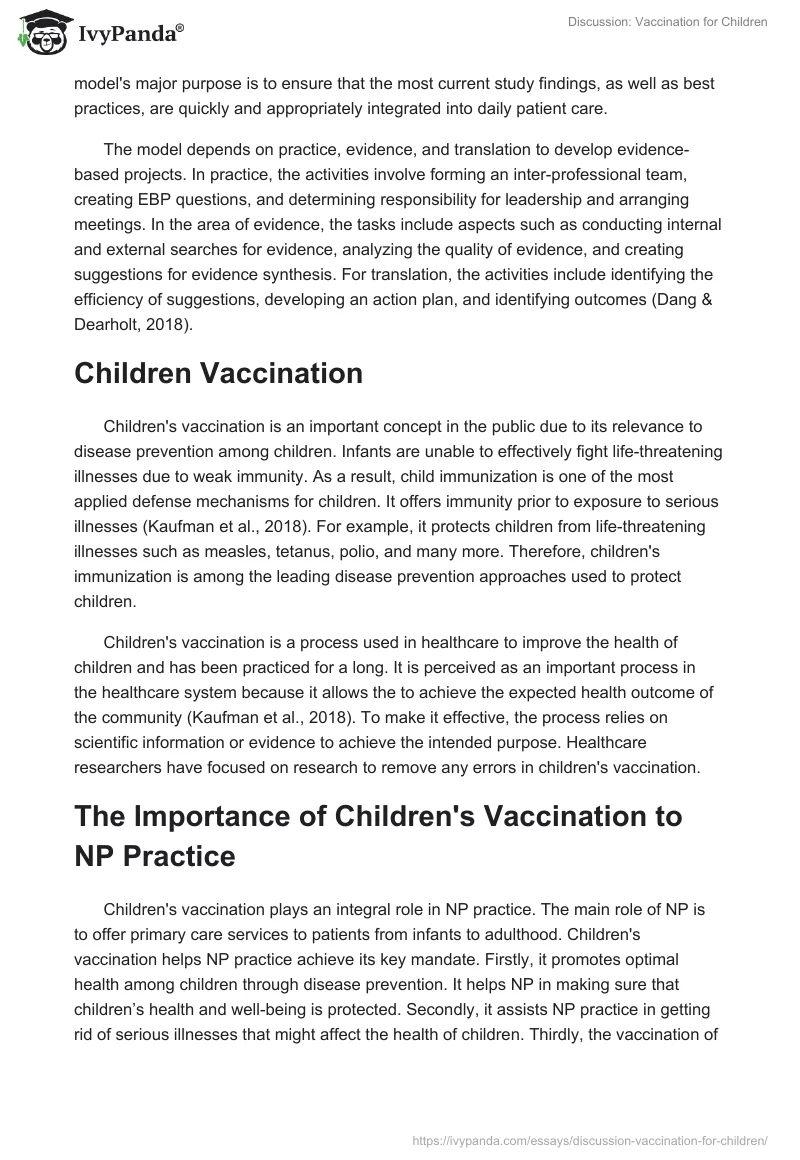 Discussion: Vaccination for Children. Page 2