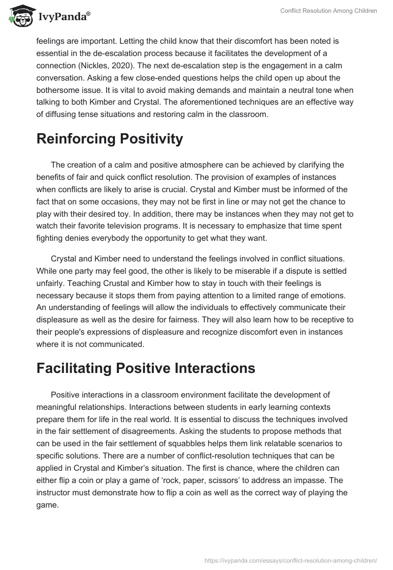 Conflict Resolution Among Children. Page 2