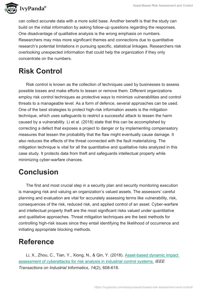 Asset-Based Risk Assessment and Control. Page 5