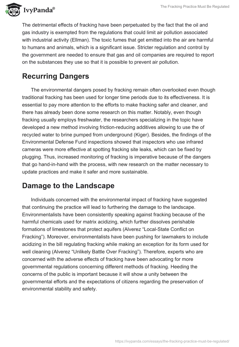 The Fracking Practice Must Be Regulated. Page 3