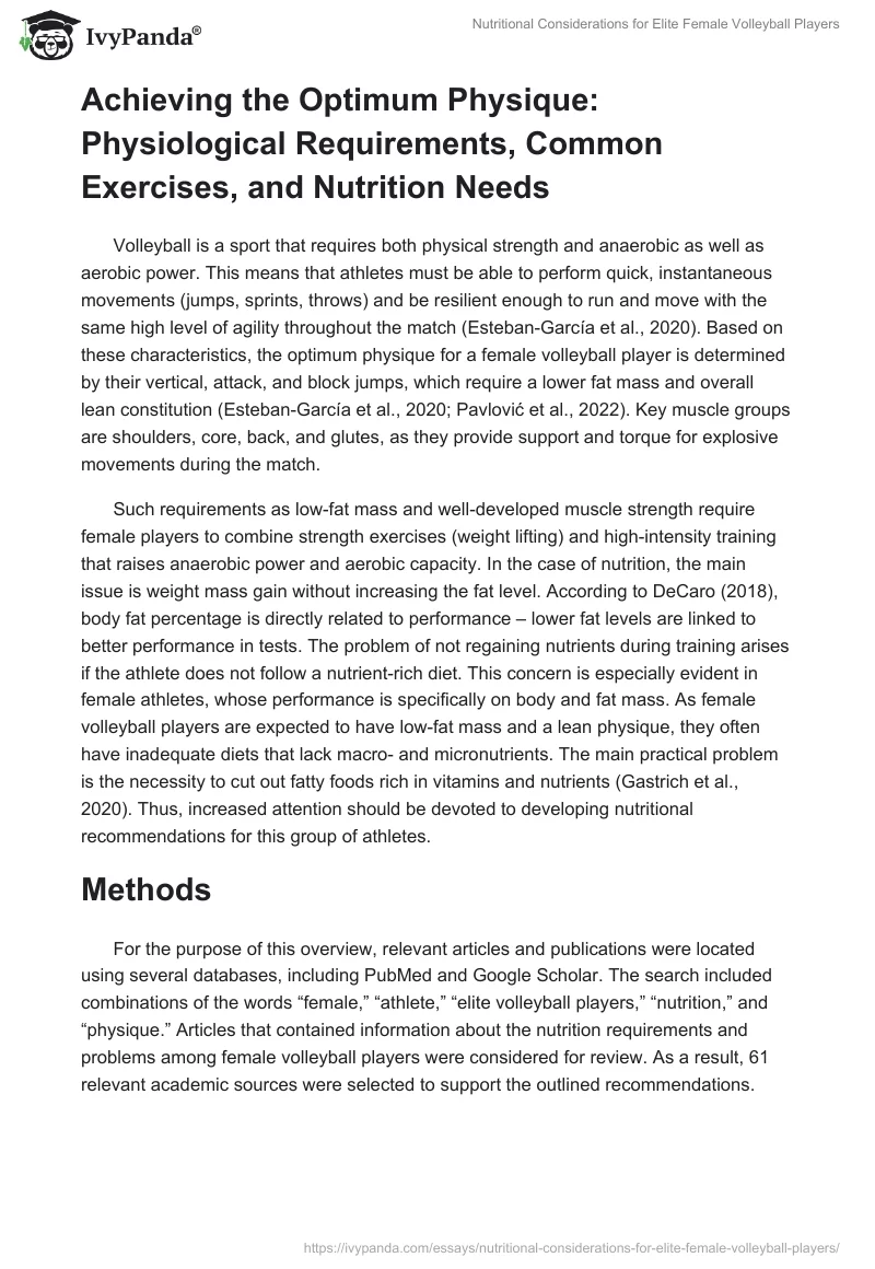 Nutritional Considerations for Elite Female Volleyball Players. Page 3