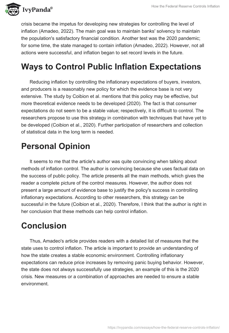How the Federal Reserve Controls Inflation. Page 2