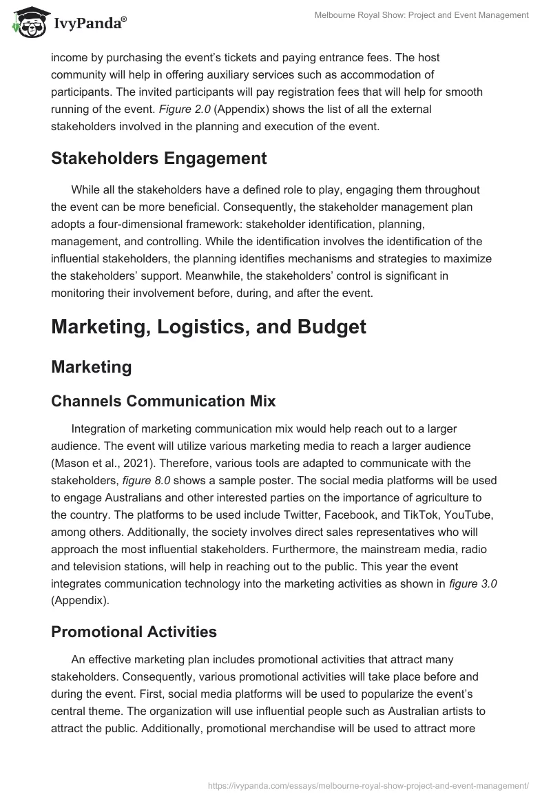 Melbourne Royal Show: Project and Event Management. Page 5