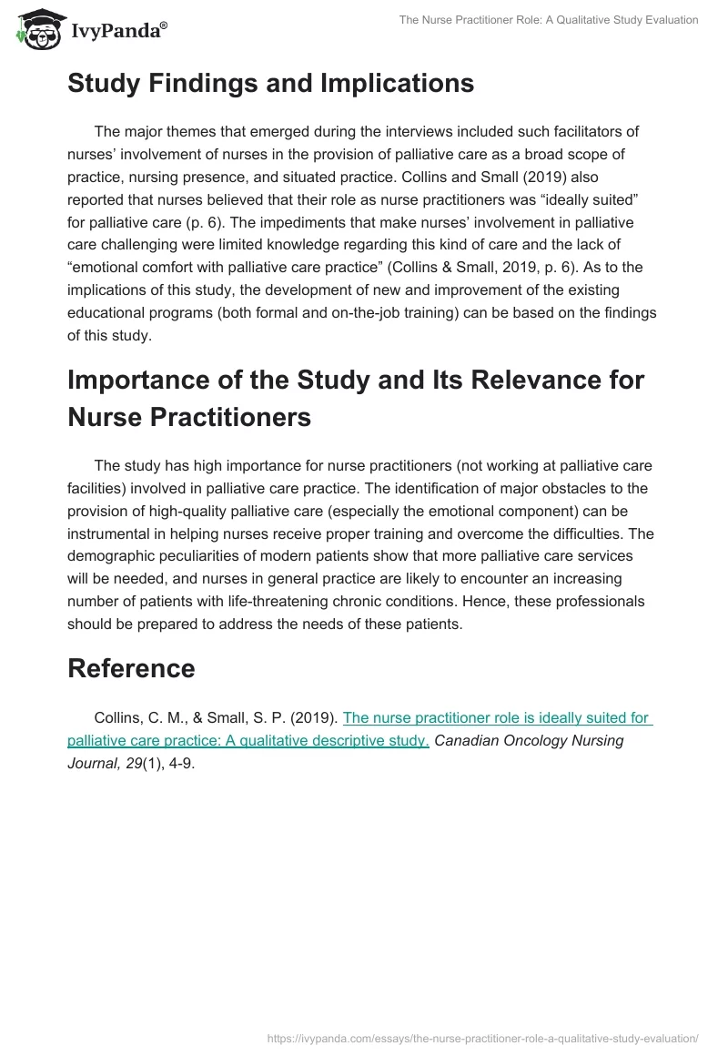 The Nurse Practitioner Role: A Qualitative Study Evaluation. Page 3