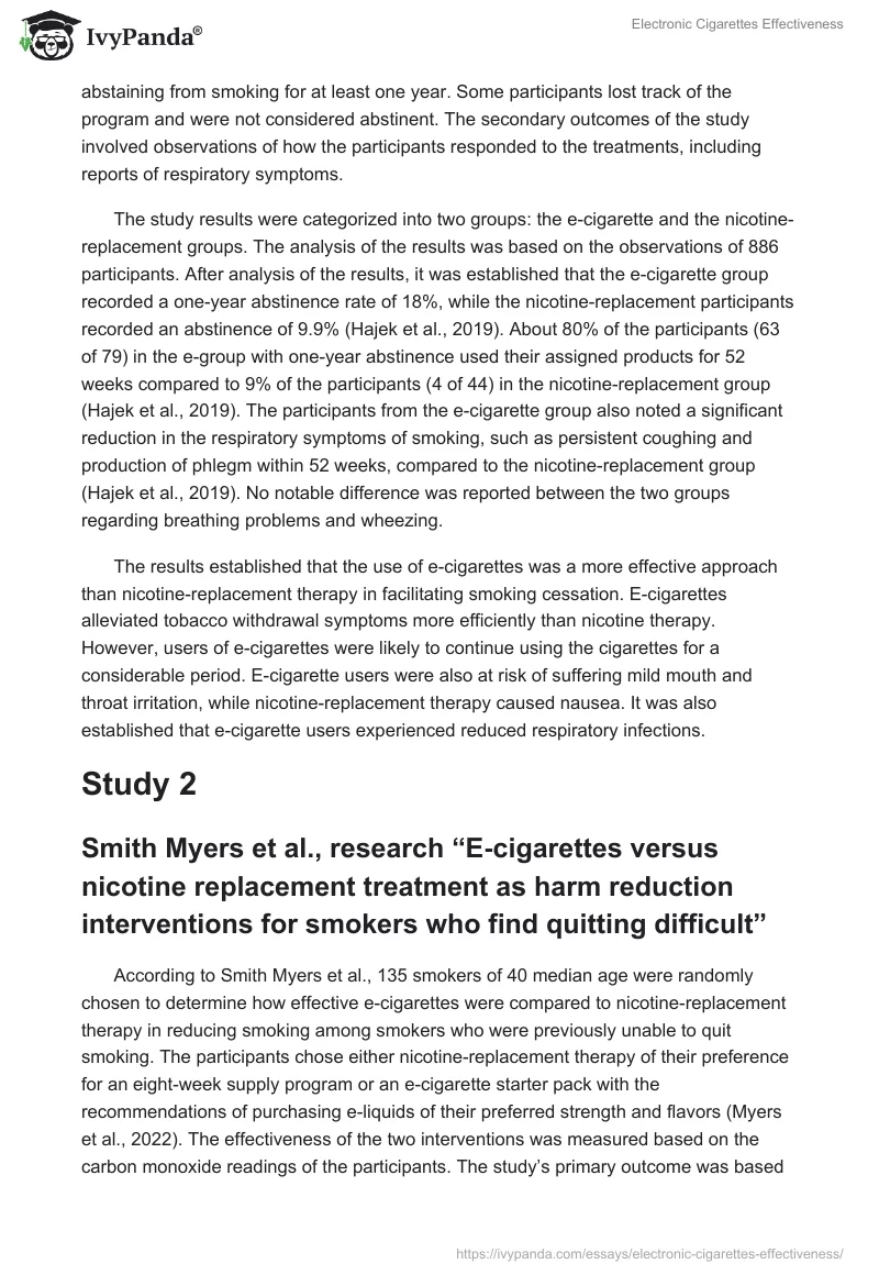 Electronic Cigarettes Effectiveness. Page 2