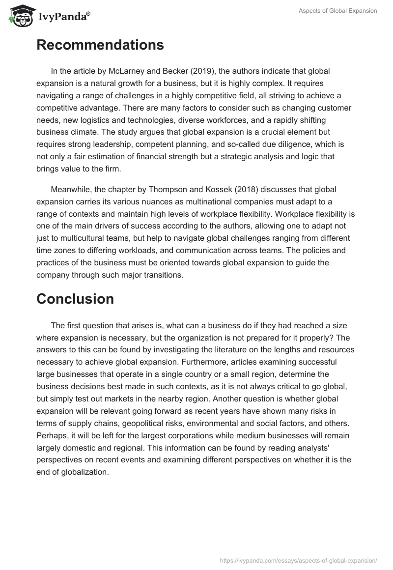 Aspects of Global Expansion. Page 2