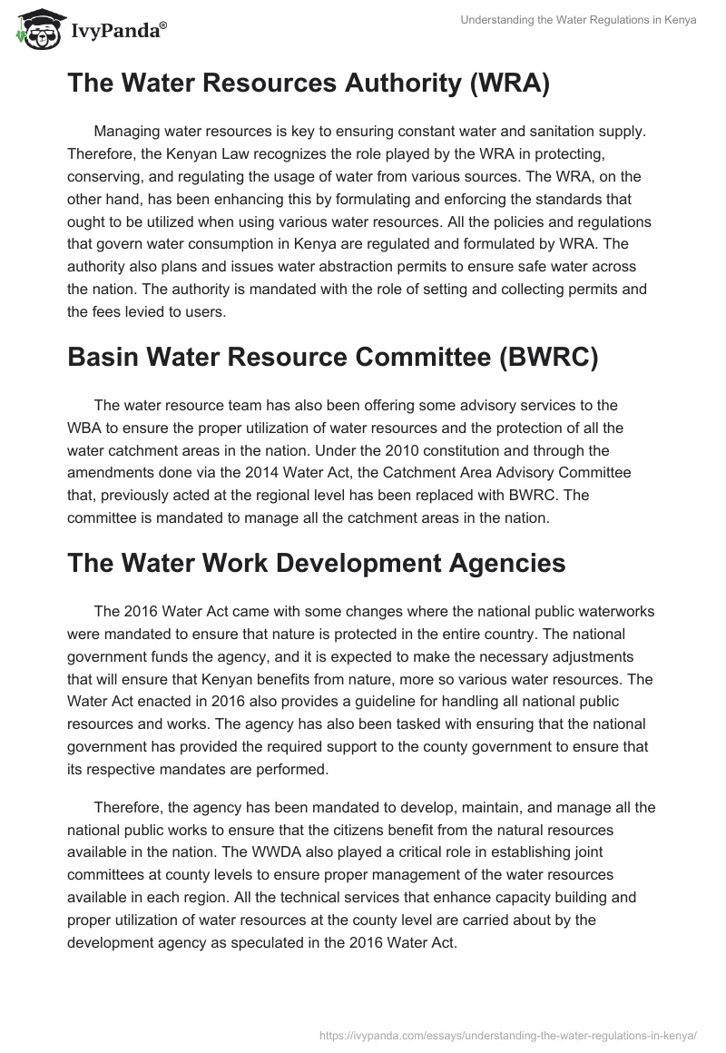 Understanding the Water Regulations in Kenya. Page 2