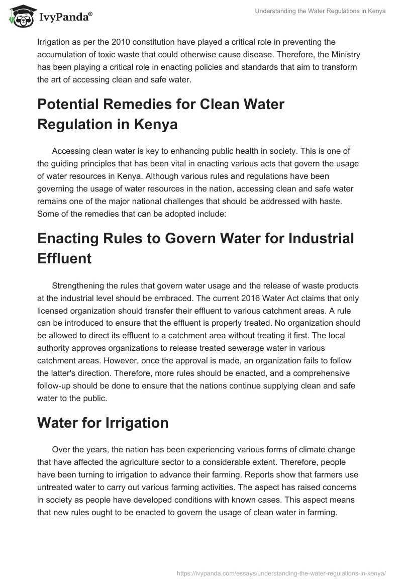 Understanding the Water Regulations in Kenya. Page 5