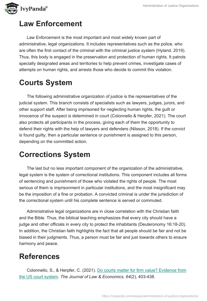 Administration of Justice Organizations. Page 2