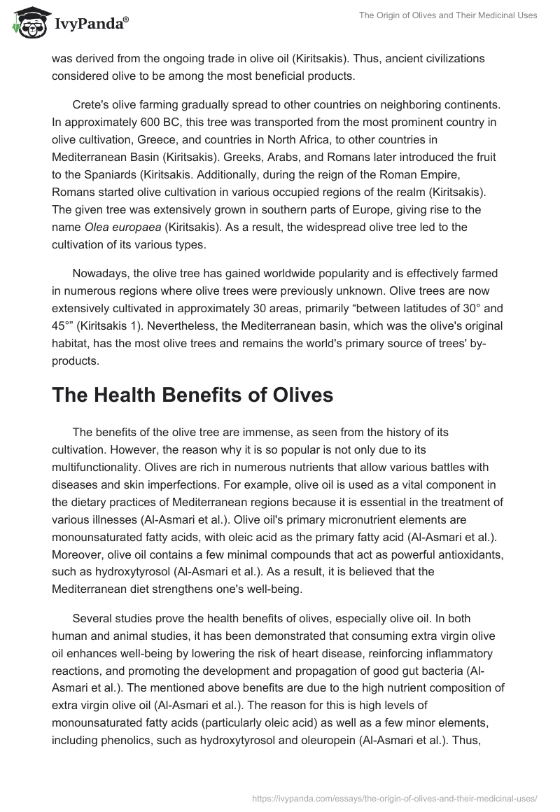 The Origin of Olives and Their Medicinal Uses. Page 2