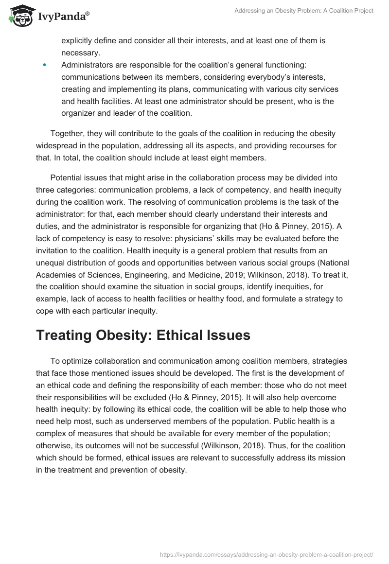 Addressing an Obesity Problem: A Coalition Project. Page 4