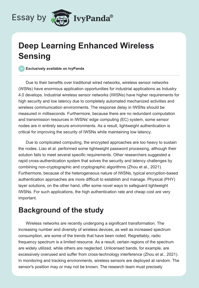 Deep Learning Enhanced Wireless Sensing. Page 1