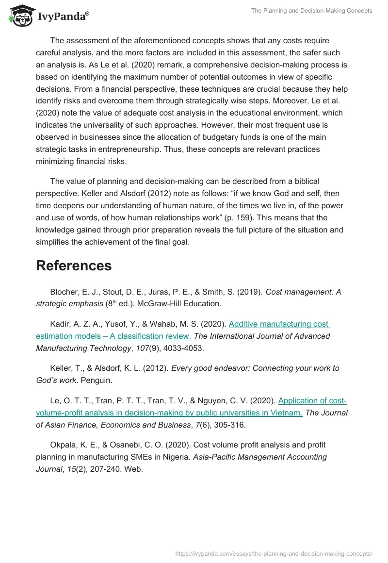 The Planning and Decision-Making Concepts. Page 2