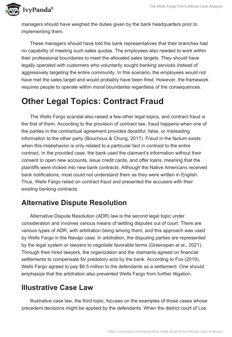 The Wells Fargo Firm's Ethical Case Analysis. Page 5