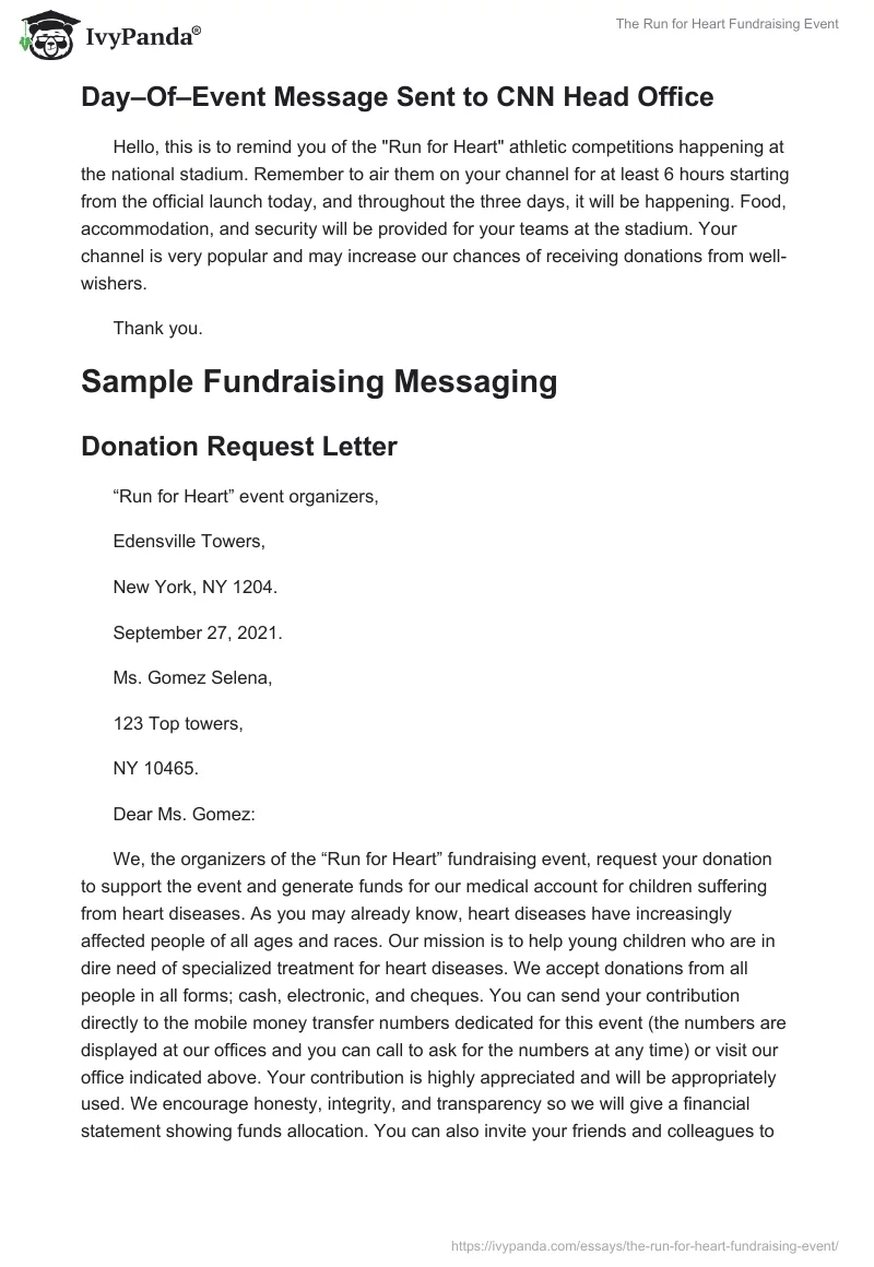 The "Run for Heart" Fundraising Event. Page 5
